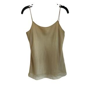 Theory Tan Gold Shimmery Teah Corded Tank Top Size Small